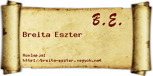 Breita Eszter névjegykártya
